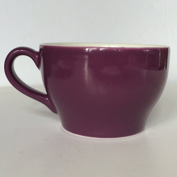 Starbucks 2007 Coffee Tea Mug Cup Saucer Set Purple White Leaf 10 oz - Picture 3 of 10